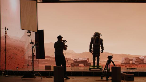 Director animating astronaut on Mars