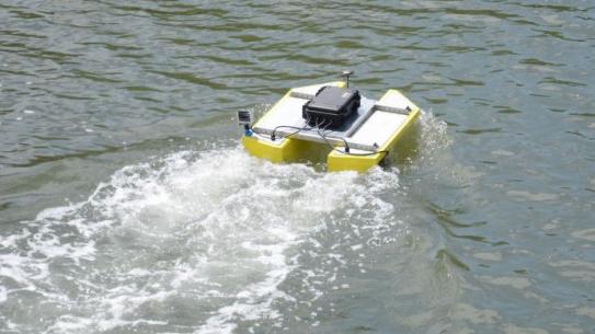 robot boat in water