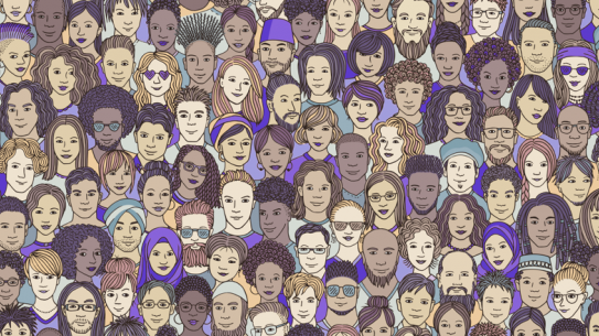 illustration of many diverse faces