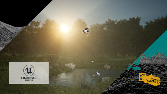 Sunrise in Unreal Engine landscape