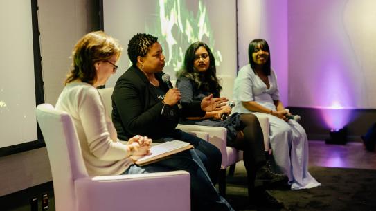 Panelists at the Fireside chat event